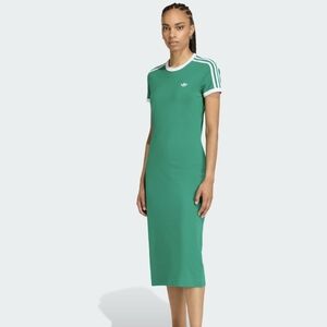 BNWT adidas Green Mini Dress with White Three-Stripes